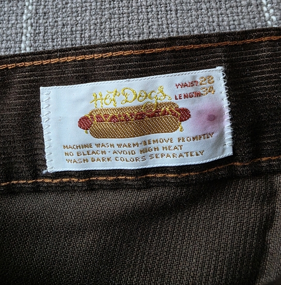 Vtg 70s Deadstock Hot Dogs Corduroy Flare Pants 28 x 34 - Picture 7 of 11